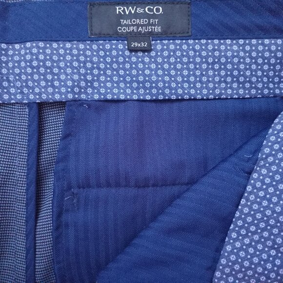 RW & Co Women's Dress Pants Two-Tone Blue Tailored Fit Straight Leg Size 6/7 - Picture 2 of 7